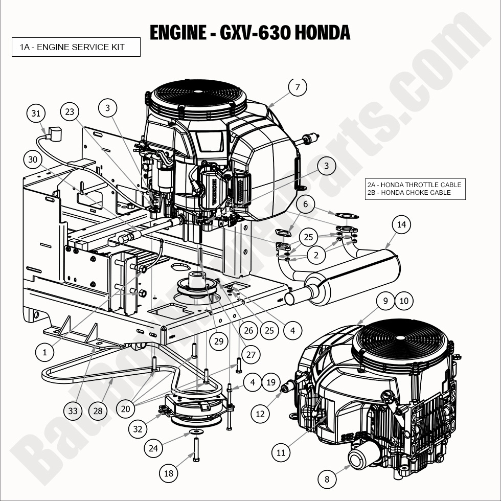 2221 - Bad Boy Mower Parts Lookup > 2020 > Maverick > Engine - Honda GXV630